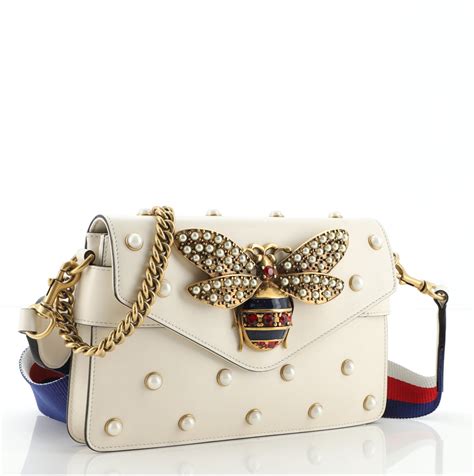 gucci broadway pearly bee shoulder bag|Gucci Broadway Bee Bag .